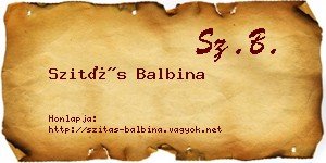 Szitás Balbina névjegykártya